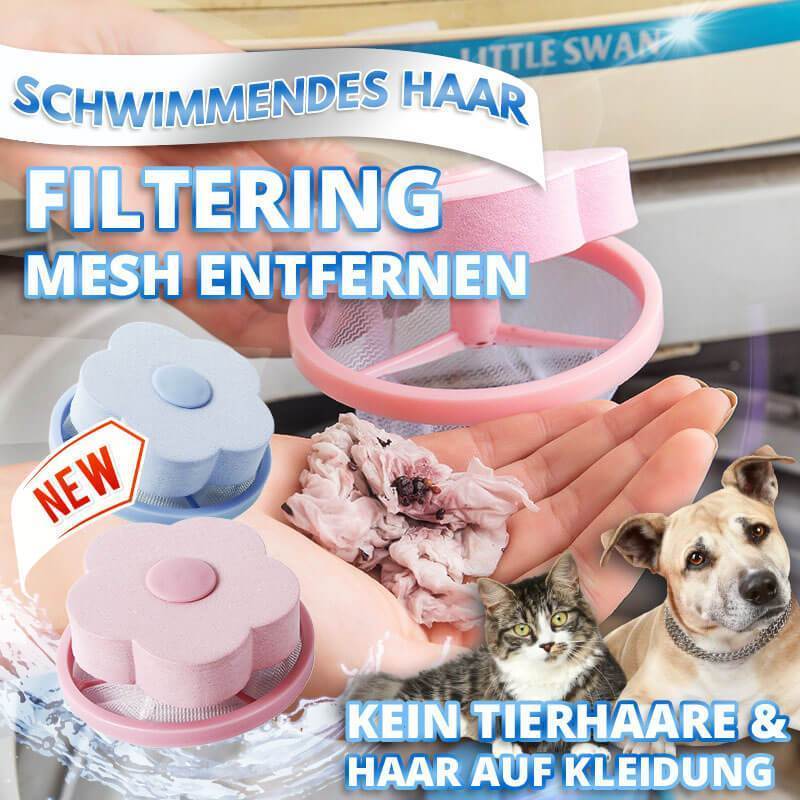Atyhao 4 Stück Schwimmende Wäsche Flusen Tierhaarentferner Filter