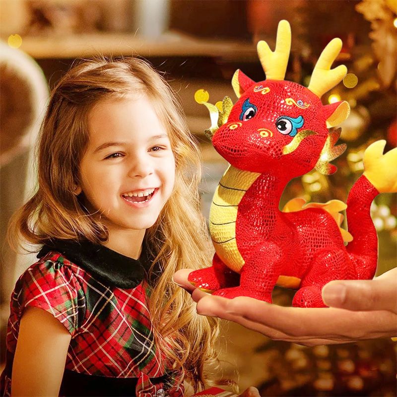 Chinesischer Drachen Plüschtier – Kuscheliges Spielzeug & Kissen In Einem, Perfekt Als Geschenk Oder Deko