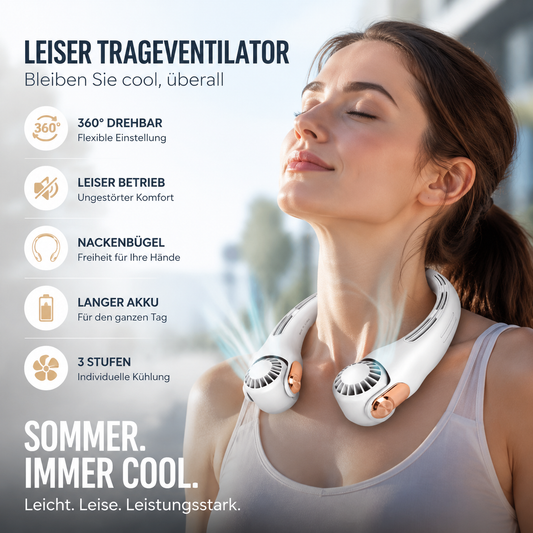 🏖️ Sommer-Sale 50% Rabatt 🏝️🌪️Geräuscharmer Tragbarer Nackenlüfter Für Den Sommer🎁