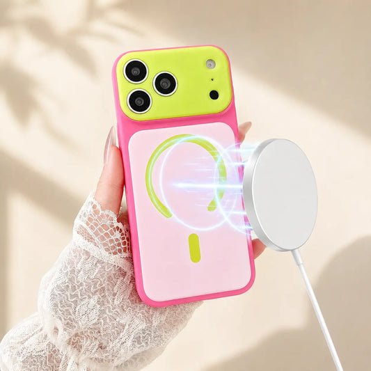 🌞🌈SOMMER-SONDERANGEBOT 16,98 €!💥Über 50.000 verkaufte Exemplare!📱Trendige iPhone-Hülle im Sonderangebot | Dopamine Color Block MagSafe-Hülle – ultradünne, mattierte Hart-PC-Schutzhülle für das iPhone 17 Pro Max (deutsche Version)
