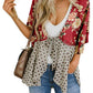 🌸Damenjacke mit Blumenmuster, Rüschen an den Ärmelbündchen und Bindebändern – locker geschnittener, luftiger Cardigan im Boho-Stil