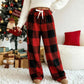 🎅Letzter Tag: 50% Rabatt!🔥Winterliche Vintage-Karohose mit elastischem Bund, geradem Bein, locker, dick und warm🌟