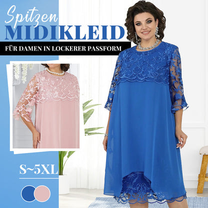 ⏳Begrenzte Zeit 50% Rabatt💥Pitzen-Midikleid für Damen in lockerer Passform