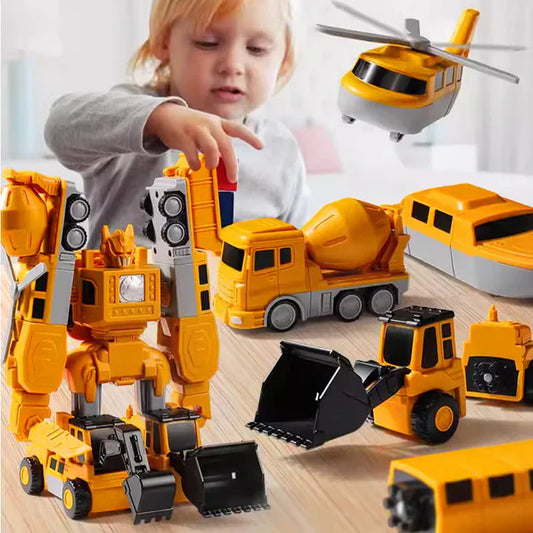 Magnetisches Transformation Technik Auto Zusammengebautes Spielzeug