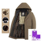 Herren Winter Thermomantel mit dicker Kapuze Parka