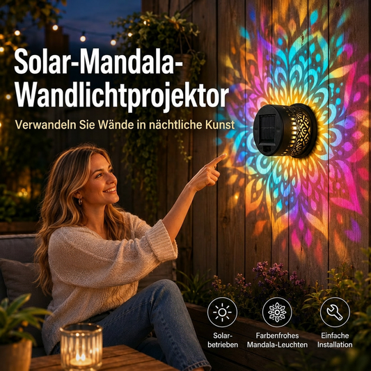 🥳 HEISSER SALE 2026 – 50% RABATT! 💞 50.000+ VERKAUFT !🌞Solar-Mandala-Wandleuchte für den Außenbereich – Garten, Zaun, Projektorlampe, Terrassen-Stimmungsbeleuchtung✨