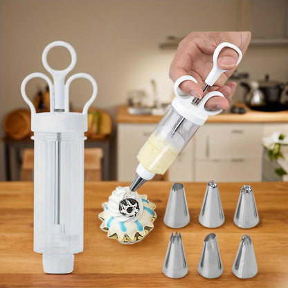 🎂🛒 -50%! 🥧 Tortendekorier-Set aus Edelstahl – Komplettes Set mit 18 Aufsätzen & Tüllen – Innen & Außen dekorieren.