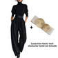 Eleganter Damen-Zweiteiler: Rollkragen-Shirt & Hose mit hohem Bund
