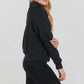 💝🔥50 % Rabatt!🔥Damen-Loungeset aus 2 Teilen mit Oversize-Schnitt, halbem Reißverschluss und weitem Bein