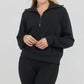 💝🔥50 % Rabatt!🔥Damen-Loungeset aus 2 Teilen mit Oversize-Schnitt, halbem Reißverschluss und weitem Bein