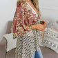 🌸Damenjacke mit Blumenmuster, Rüschen an den Ärmelbündchen und Bindebändern – locker geschnittener, luftiger Cardigan im Boho-Stil