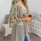 🌸Damenjacke mit Blumenmuster, Rüschen an den Ärmelbündchen und Bindebändern – locker geschnittener, luftiger Cardigan im Boho-Stil