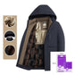 Herren Winter Thermomantel mit dicker Kapuze Parka