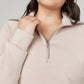 💝🔥50 % Rabatt!🔥Damen-Loungeset aus 2 Teilen mit Oversize-Schnitt, halbem Reißverschluss und weitem Bein
