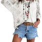 🥰💛 Beiges Häkeloberteil für Damen – Boho V-Ausschnitt, luftig & feminin ✨🤍 50 % Rabatt – ideal für Strand & Sommerlook