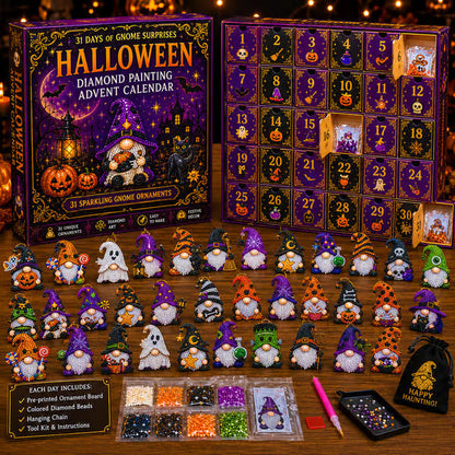 🎉✨ 31 Tage voller Gnomen-Überraschungen – Halloween-Adventskalender zum Diamantmalen