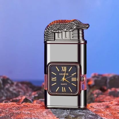 Windproof Feuerzeug Vintage Uhr Lünette Jet Flamme Fackel