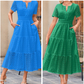 ⏳Begrenzte Zeit 50% Rabatt💥Elegantes Damen Kleid mit V-Ausschnitt und Ösen