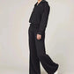 💝🔥50 % Rabatt!🔥Damen-Loungeset aus 2 Teilen mit Oversize-Schnitt, halbem Reißverschluss und weitem Bein