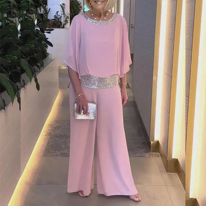 ⏳Begrenzte Zeit 50% Rabatt💥💃 Elegantes zweiteiliges Set im Colorblock-Stil mit Pailletten