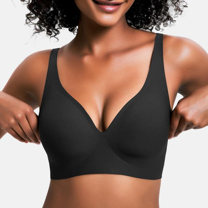 💕 Kabellose Jelly-BHs für Damen, bequem, kabellos, Push-up-BHs, nahtlose T-Shirt-BHs, BHs mit tiefem V-Ausschnitt für jeden Tag
