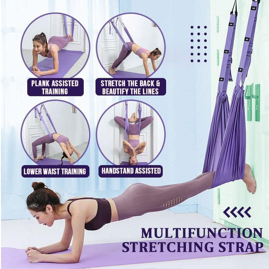 ✨ Erweitertes Yoga-Stretching-Band – Tiefe Dehnung, Flexibilität & Rückenentlastung für jeden! 🧘‍♀️