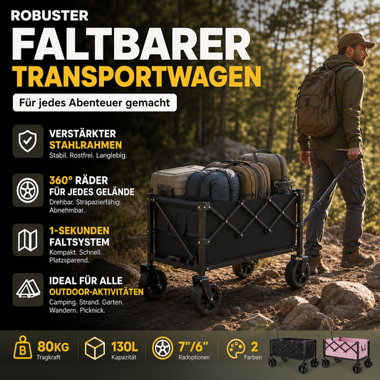 💥 Jetzt 50 % sparen! 🚚 Transportwagen mit 80 kg Traglast