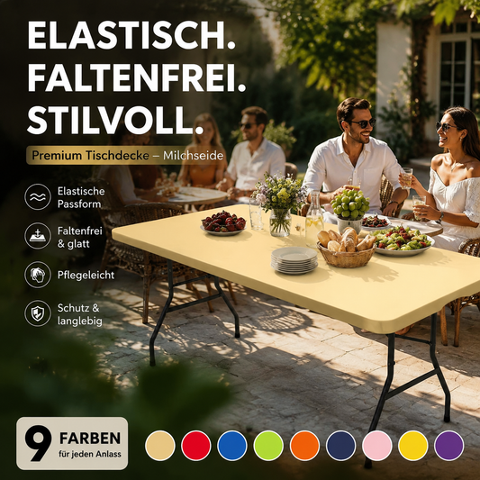 🧩✨ Passgenaue Spandex-Tischdecke für rechteckige & quadratische Tische – nahtloser Sitz, fleckenfest, waschbar & knitterfrei 🛡️🍽️ Perfekt für Küche, Party & Alltag – dehnbar, langlebig. 🔥 2er-Set Angebot!