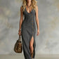 👗 Ärmelloses Maxikleid aus Denim mit V-Ausschnitt und Knopfleiste – lässiger Look, figurschmeichelnd & vielseitig – perfekt für Alltag, Strand & Freizeit