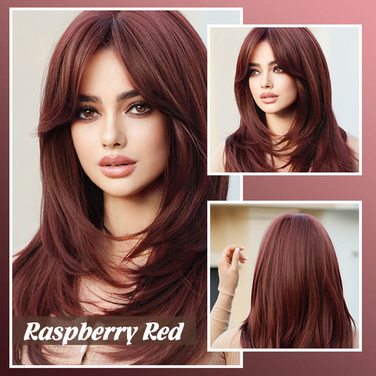 49% RABATT💕Layered Pony lange Perücke