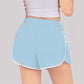 Sportshorts mit hoher Taille und Plissee