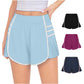 Sportshorts mit hoher Taille und Plissee