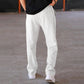 Herrenhose mit geradem Bein und Kordelzug am Bund