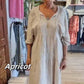 ⏳Begrenzte Zeit 50% Rabatt💥Mehrlagiges, einfarbiges, langes Kleid mit V-Ausschnitt und halben Ärmeln für Damen