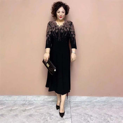 💥Zeitlich begrenzt 50% RABATT💕Edles elegantes Damenkleid mit Glitzerausschnitt