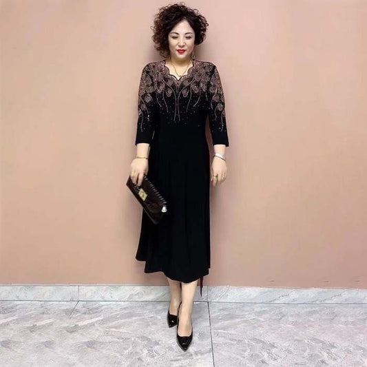 💥Zeitlich begrenzt 50% RABATT💕Edles elegantes Damenkleid mit Glitzerausschnitt