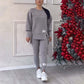 ⏳Begrenzte Zeit 50% Rabatt💥Mode, Freizeit ✨Langarm mit rundem Hals ＆ Hose 2-teiliger Set