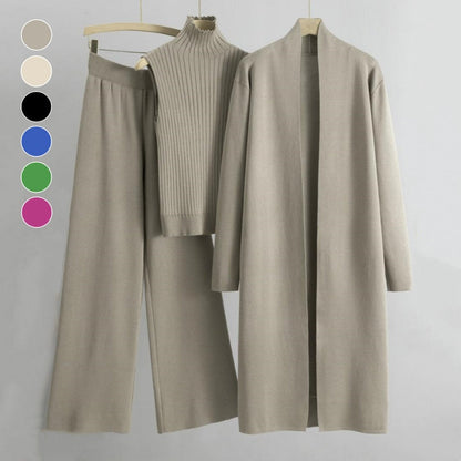 ⏳Begrenzte Zeit 50% Rabatt💥3-teiliges Set - Herbstliche ärmellose Weste & Strickjacke & Hose