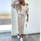 ⏳Begrenzte Zeit 50% Rabatt💥🍁2-teiliges Set aus ärmellosem Kleid und lockerem Pullover mit V-Ausschnitt für Damen