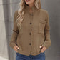 Lässige, einfarbige Strickjacke mit Knopfleiste