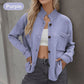 Lässige, einfarbige Strickjacke mit Knopfleiste