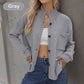 Lässige, einfarbige Strickjacke mit Knopfleiste