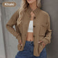 Lässige, einfarbige Strickjacke mit Knopfleiste