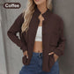 Lässige, einfarbige Strickjacke mit Knopfleiste