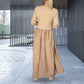 Fließendes Midikleid aus Strick mit vollen Ärmeln