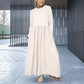 Fließendes Midikleid aus Strick mit vollen Ärmeln