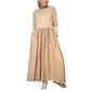 Fließendes Midikleid aus Strick mit vollen Ärmeln