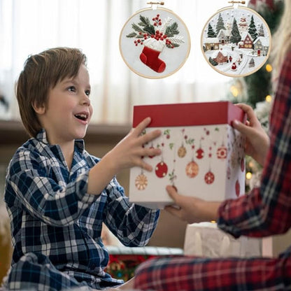 🎁 Zwei kaufen, drei gratis! DIY-Weihnachtsstickerei-Set – ein kreatives Bastelset für festliche Stickereien