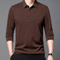 Herren Business Casual Revers Langarm T-Shirt