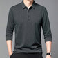 Herren Business Casual Revers Langarm T-Shirt